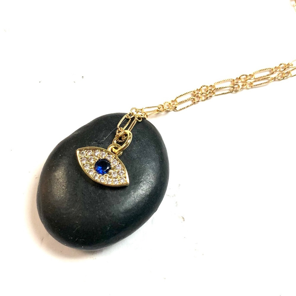 Evil Eye Necklace, Hamsa, Protection, Minimalist